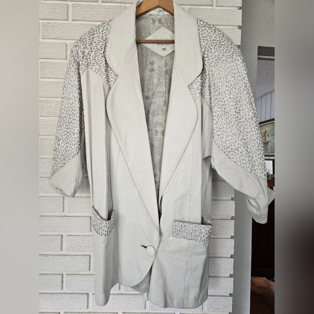 The Coolest 80s White Leather Jacket